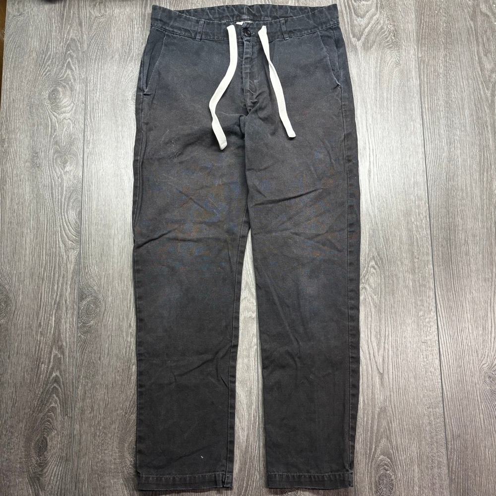 Jungmaven Mens Medium Hemp Organic Cotton Drawstring Pants Faded Black USA